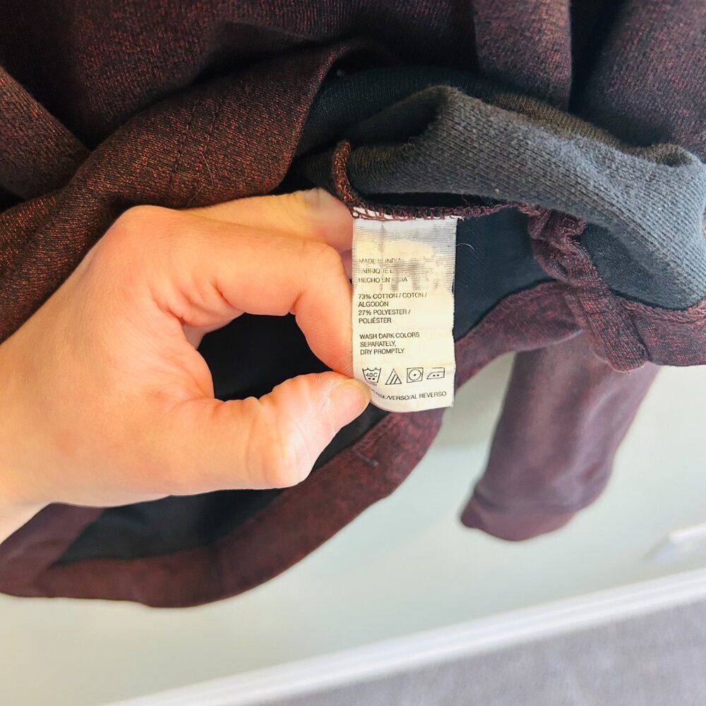 Van Heusen Flex Quarter Zip Pullover Size Medium Burgundy Sweater Long Sleeve - Picture 8 of 10